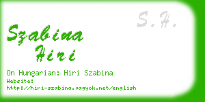 szabina hiri business card